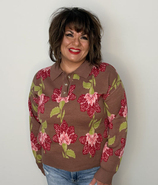 Blush and Berry Sweater by Umgee - The Grand Magnolia Boutique