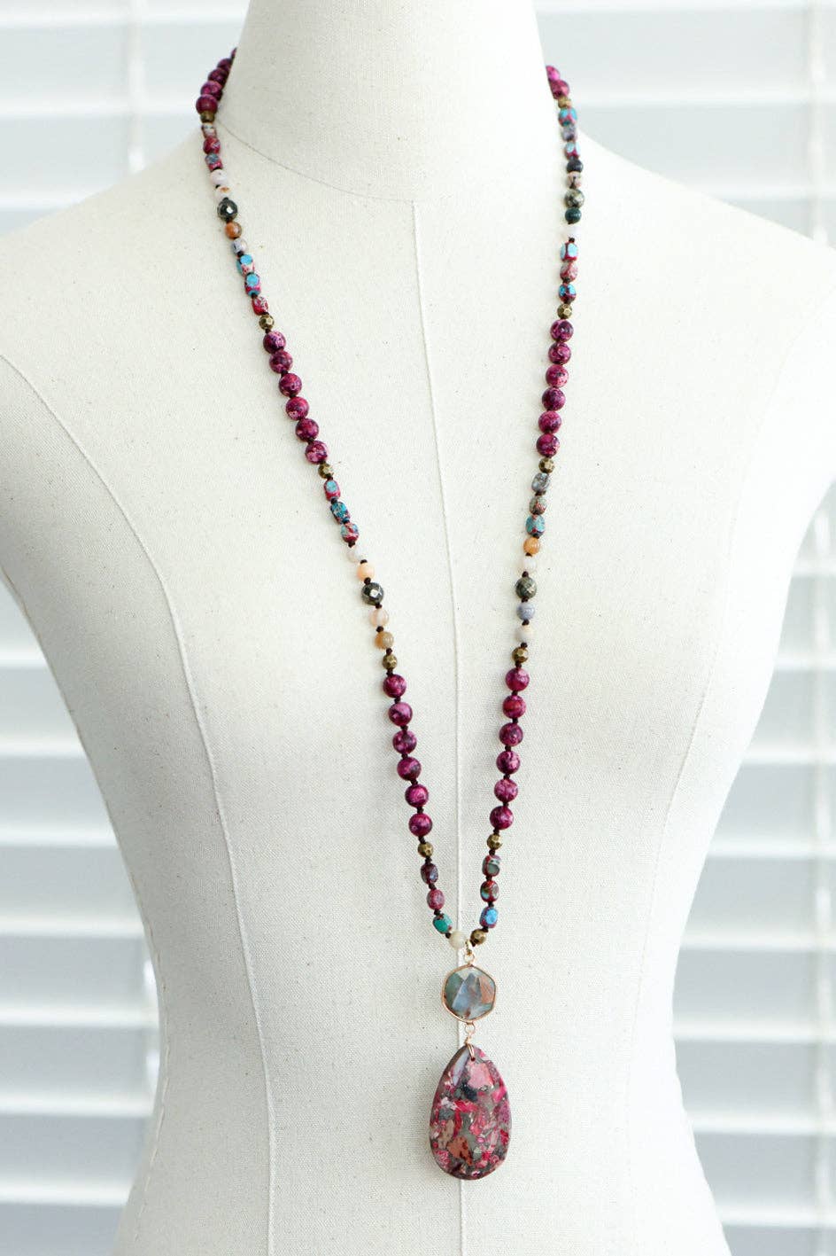 Sea Sediment Imperial Jasper Pendant Necklace | Grand Magnolia