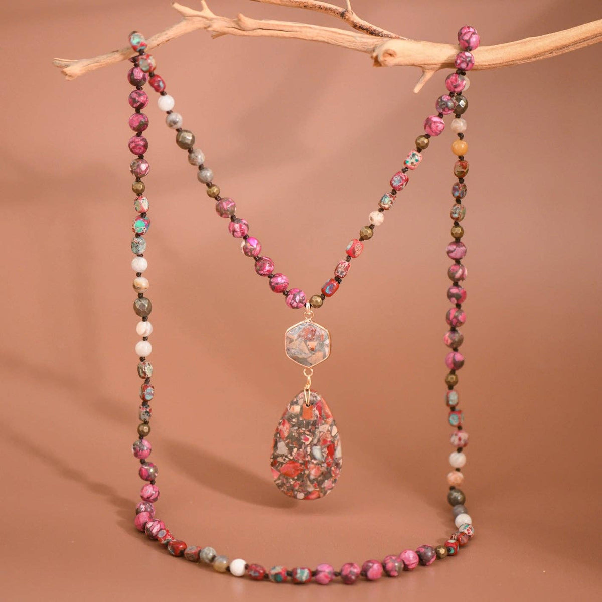 Sea Sediment Imperial Jasper Pendant Necklace | Grand Magnolia