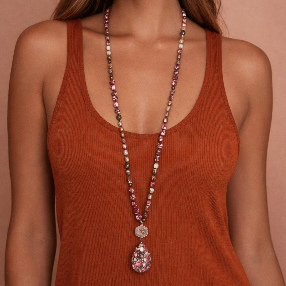 Sea Sediment Imperial Jasper Pendant Necklace | Grand Magnolia