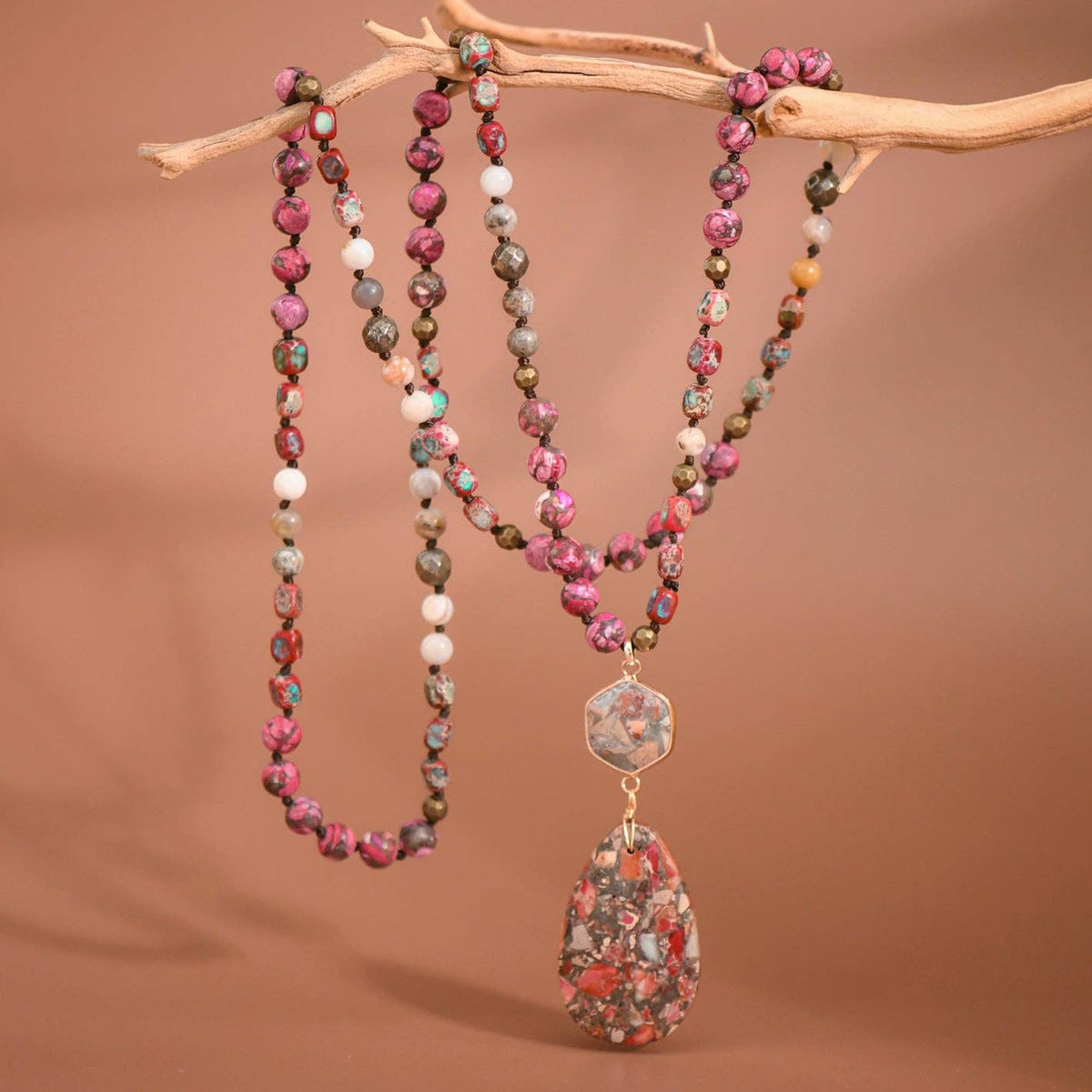 Sea Sediment Imperial Jasper Pendant Necklace | Grand Magnolia