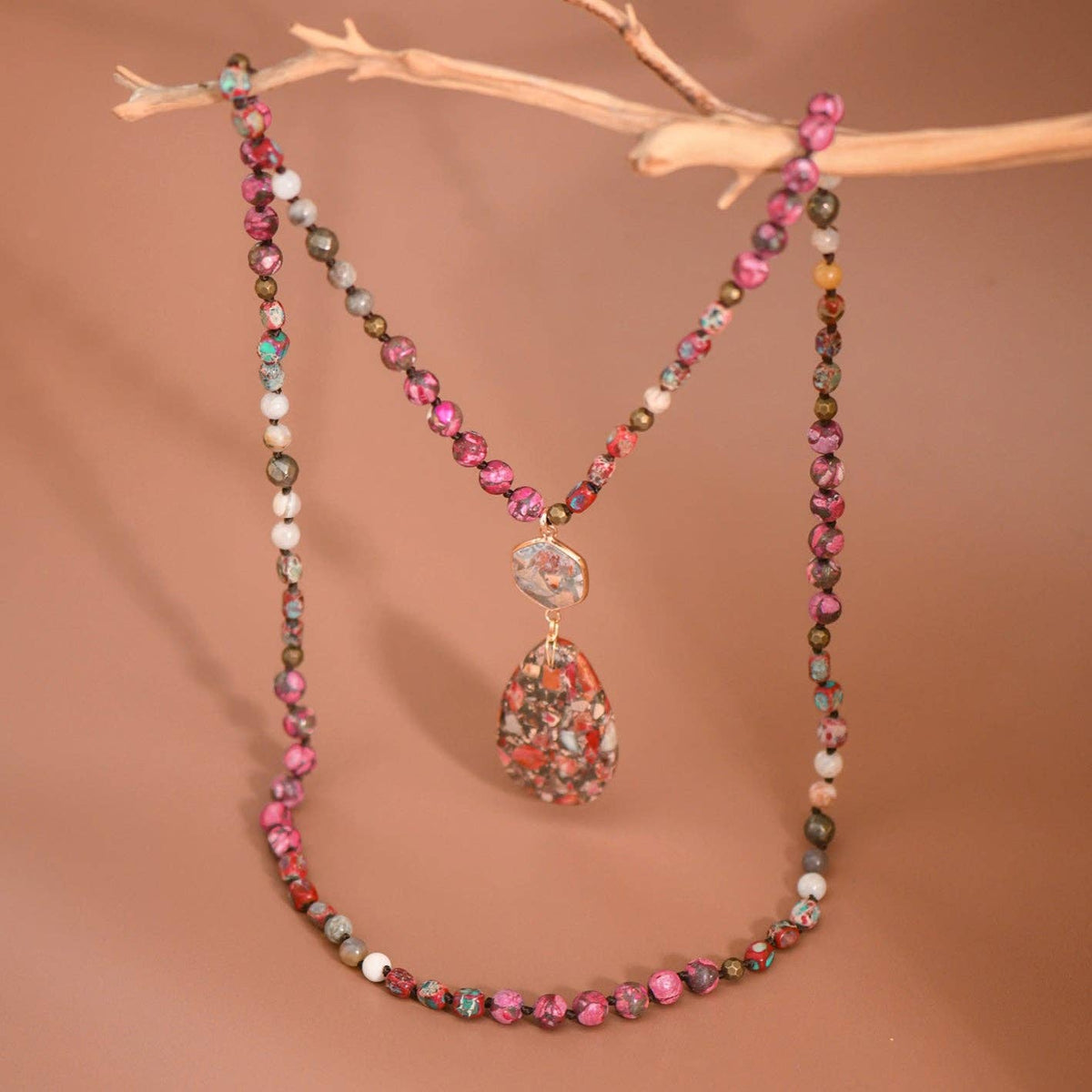 Sea Sediment Imperial Jasper Pendant Necklace | Grand Magnolia