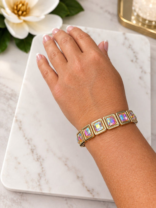 Golden Magnolia Stretch Bracelet - The Grand Magnolia Boutique