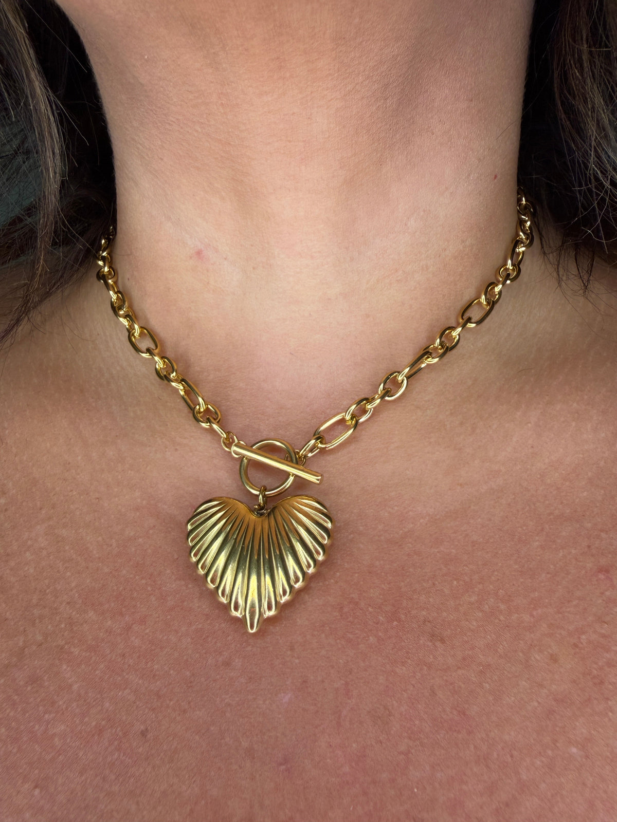 Heart of Gold 18K Plated Waterproof Necklace - The Grand Magnolia Boutique
